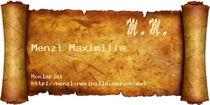 Menzl Maximilla névjegykártya